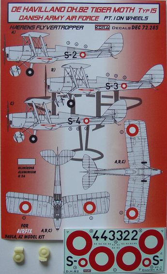De Havilland DH82 Tiger Moth Type 15 (Royal Danish AF) pt 1 on wheels DEC72285