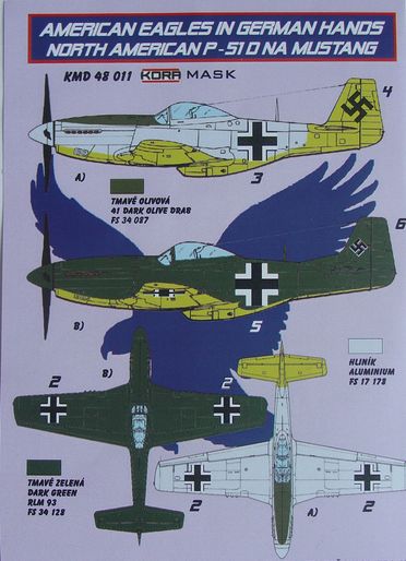 American Eagles in German Hands: P51D Mustang in Luftwaffe Service Masking set KMD48011