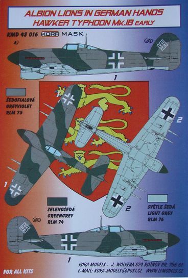 Albion Lions in German Hands; Hawker Typhoon MK1b (Early) KMD48016