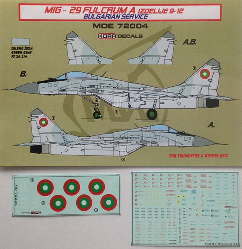 Mikoyan MiG29 Fulcrum A Izdelije 9-12 (Bulgarian Service)  MDE72004