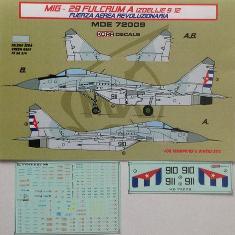 Mikoyan MiG29 Fulcrum A Izdelije 9-12 (Cuban Service)  MDE72009