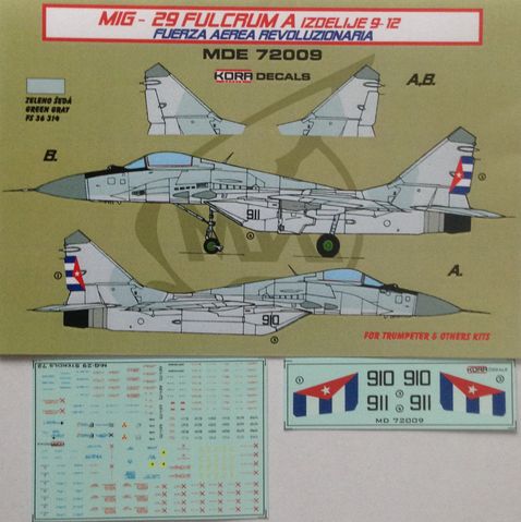 Mikoyan MiG29 Fulcrum A Izdelije 9-12 (Cuban Service) MDE72009