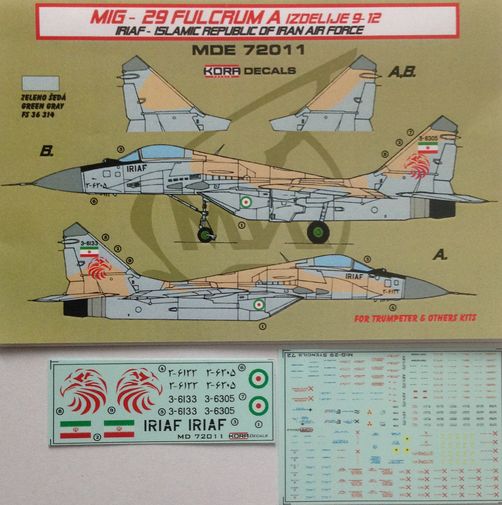 Mikoyan MiG29 Fulcrum A Izdelije 9-12 (Islamic Iranian Service)  MDE72011