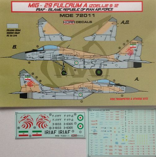Mikoyan MiG29 Fulcrum A Izdelije 9-12 (Islamic Iranian Service) MDE72011