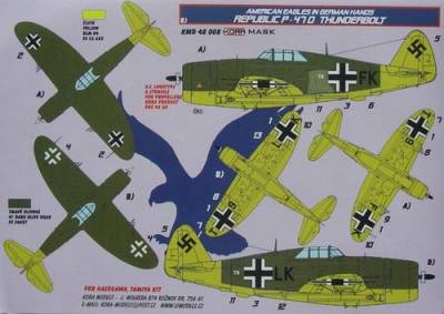 American Eagles in German Hands: P47D Thunderbolt in Luftwaffe Service Masking set  MD48008