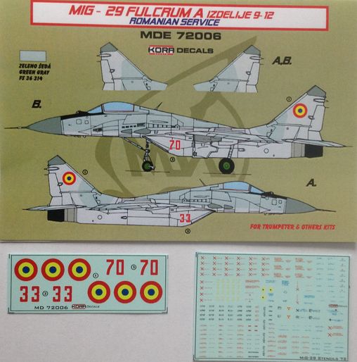 Mikoyan MiG29 Fulcrum A Izdelije 9-12 (Romanian Service)  MDE72006