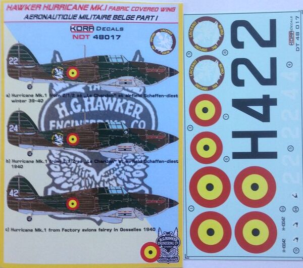 Hawker Hurricane MK1 Fabric covered wings (Aeronautique Militaire Belgique /Belgian AF) Part 1 NDT48017