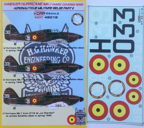 Hawker Hurricane MK1 Fabric covered wings (Aeronautique Militaire Belgique /Belgian AF) Part 2 NDT48018