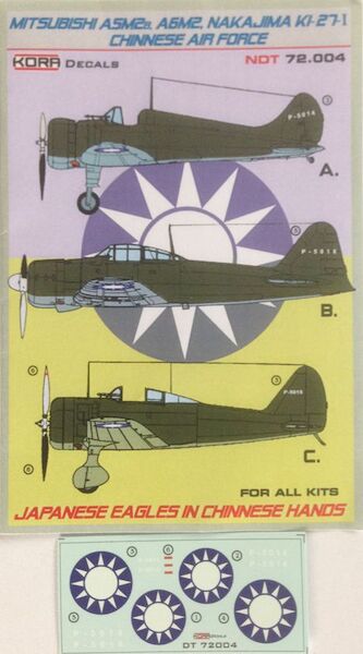 Mitsubishi A5M, A6M-2 and Nakajima Ki27 Nate (Chinese Nationalist AF)  NDT72004