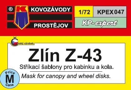 Zlin Z43 Canopy and wheel Mask set  (KP)  KPEX047