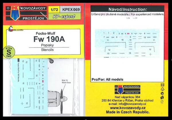 Focle Wulf FW190A Stencils KPEX069