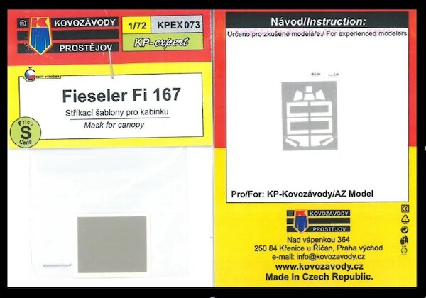Fieseler Fi167 Mask for canopy (KP/AZ) KPEX073