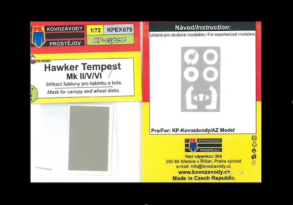 Hawker Tempest MKII/V/VI  Canopy and wheels (KP/AZ)  KPEX075