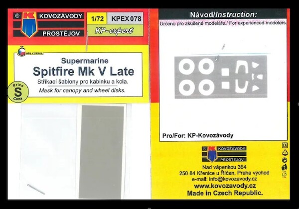 Supermarine Spifire MkV - Late- Canopy and wheels (KP/AZ) KPEX078