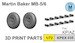 Martin Baker MB-5/6 wheels & exhausts, for AZM KPEX7235