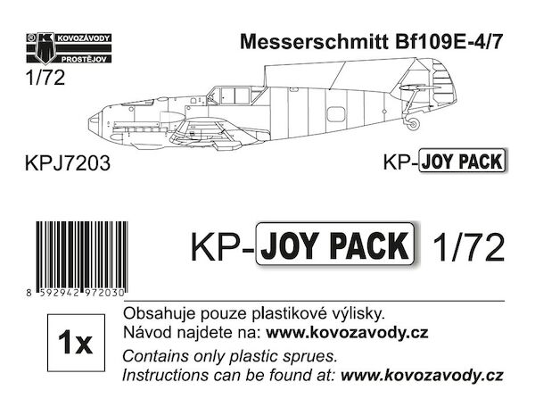 Messerschmitt Bf 109E-4/7 (plastic parts only), 1 set KPJ7203