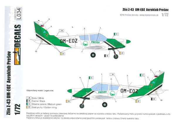 Zlin Z42 OM-EOZ ( Aeroclub Presov) DEC-L034