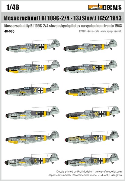 Messerschmitt BF109G-2/4 in 13(Slow) JG52  1943  DEC48005