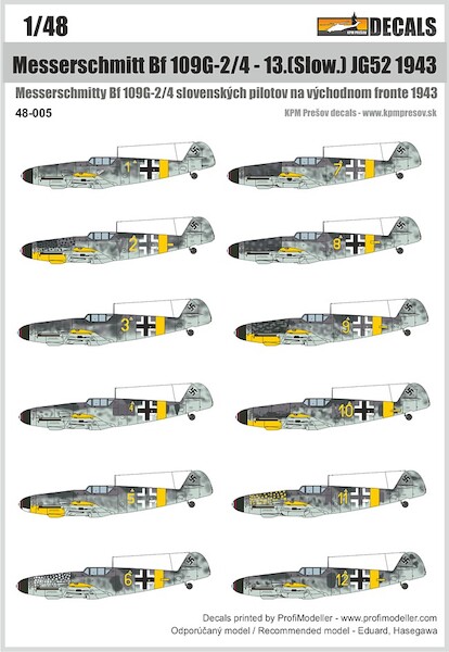 Messerschmitt BF109G-2/4 in 13(Slow) JG52 1943 DEC48005