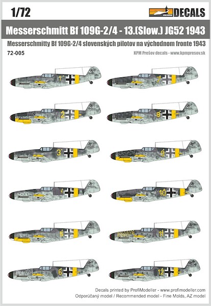 Messerschmitt BF109G-2/4 in 13(Slow) JG52 1943 DEC72005