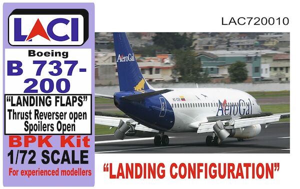 Boeing B737-200 landing flaps, Trust reverser and Spoilers open  (BPK)  LAC720010