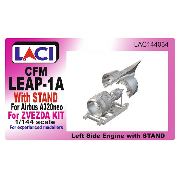 CFM LEAP-1A Engines for Airbus A320 NEO (Left side engine) with Stand For Zvezda kit LAC144034