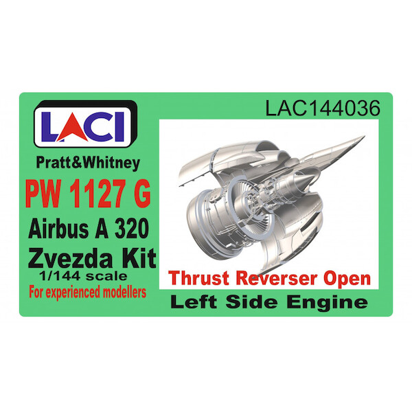 Prat & Whitney PW1127G Engine for Airbus A320 (Left side engine  with open thrust reverser)  For Zvezda kit  LAC144036