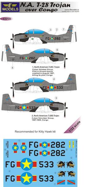 North American T28 Trojan over Congo  c32123