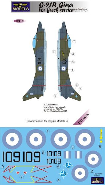 Fiat G91R Gina in Greek Service c32128