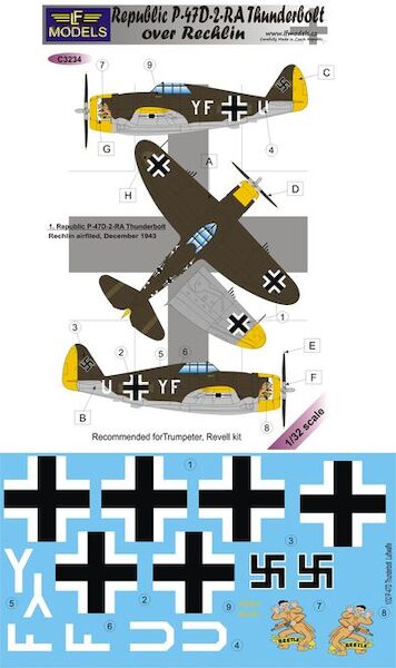 Republic P47D Thunderbolt over Rechlin (Luftwaffe)  C3234
