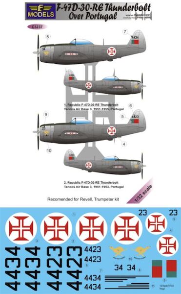 Republic F47D Thunderbolt over Portugal c3237
