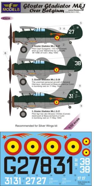 Gloster Gladiator MK1 over Belgium  c3238