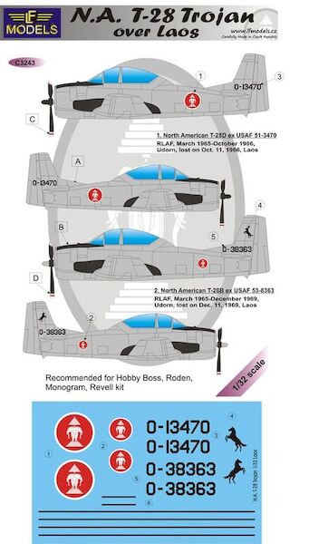 North American T28 Trojan over Laos  c3243