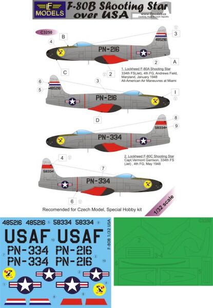 Lockheed F80B Shooting Star Over USA  C3250