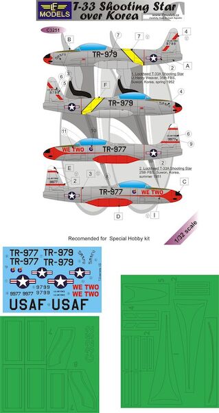 Lockheed  T33 Shooting Star over Korea  C3252