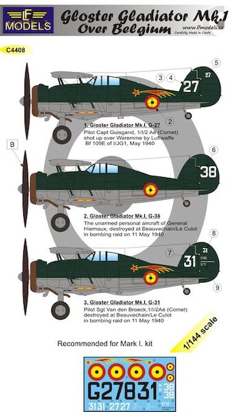 Gloster Gladiator MK1 over Belgium  C4408