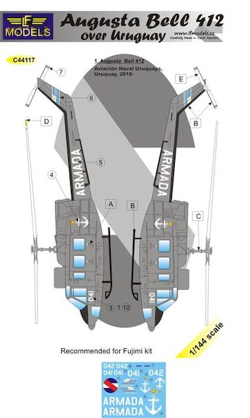 Augusta Bell AB412 over Uruguay  C44117