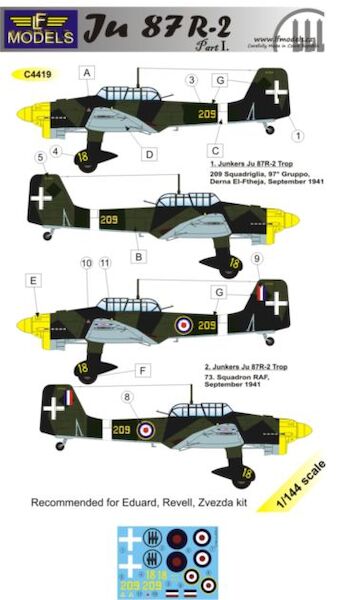 Junkers Ju87R-2 Part 1,  in Italian Service and RAF captured  C4419