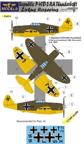 Republic P47D-2 Thunderbolt Razorback Zirkus Rozarius  C4474