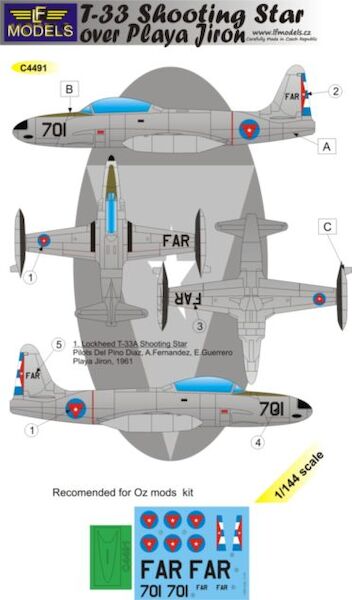 Lockheed T33 Shooting Star over Playa Jiron  C4491