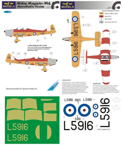 Miles Magister MK1 Aerobatic Team c48123