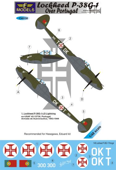 Lockheed P38G-1 over Portugal  C48150