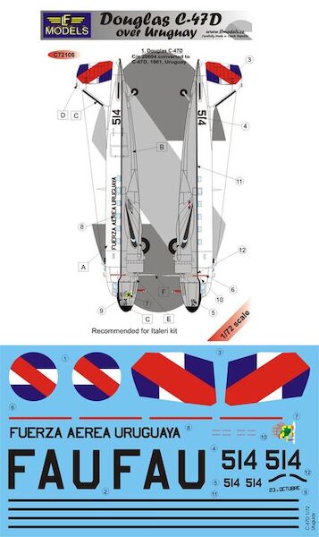 Douglas C47D Dakota over Uruguay  c72106