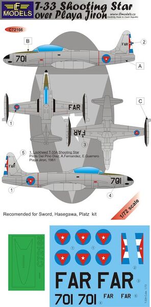 Lockheed T33 Shooting Star over Playa Jiron (Cuba)  c72166