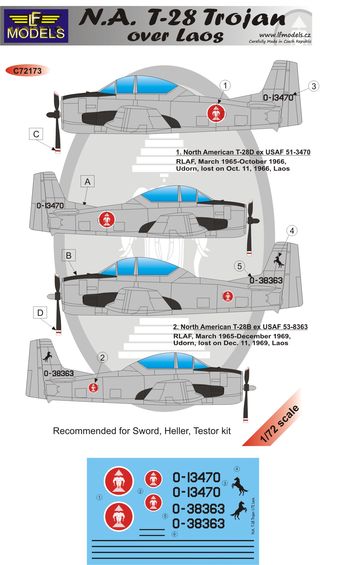 NA T28 Trojan over Laos  c72173