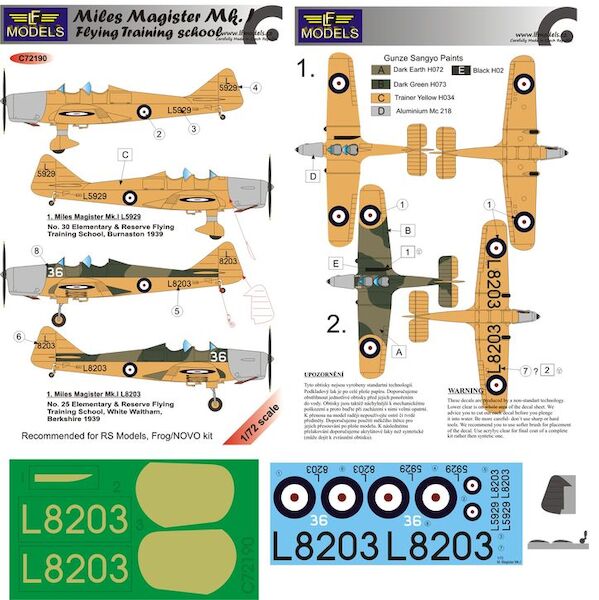 Miles Magister MK1 Flying Training School  c72190