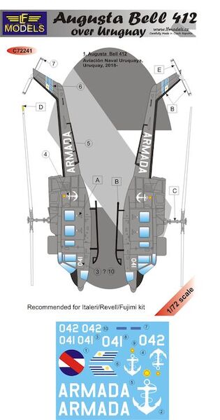 Augusta Bell AB412 over Uruguay  C72241