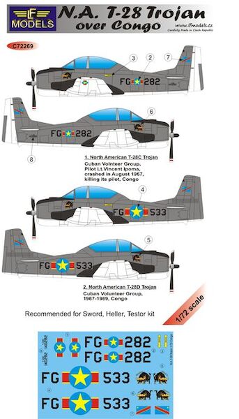 North American T28 Trojan over Congo  c72269