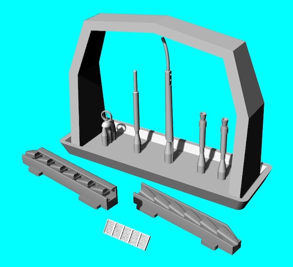 Messerschmitt Bf 109G-10 Upgrade detail set with exhaust stacks and coller grill (AZ models) LF3D7217