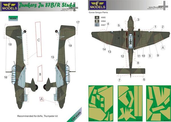 Junkers Ju-87B/R Stuka camouflage Mask (Trumpeter LFM2406
